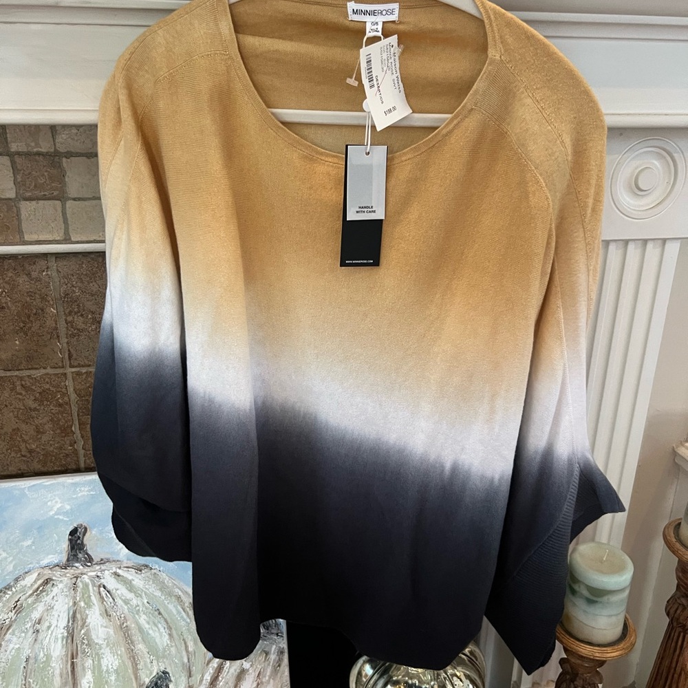 NWT Minnierose desert  Tie Dye 100% Cotton Distressed Sweater O/S